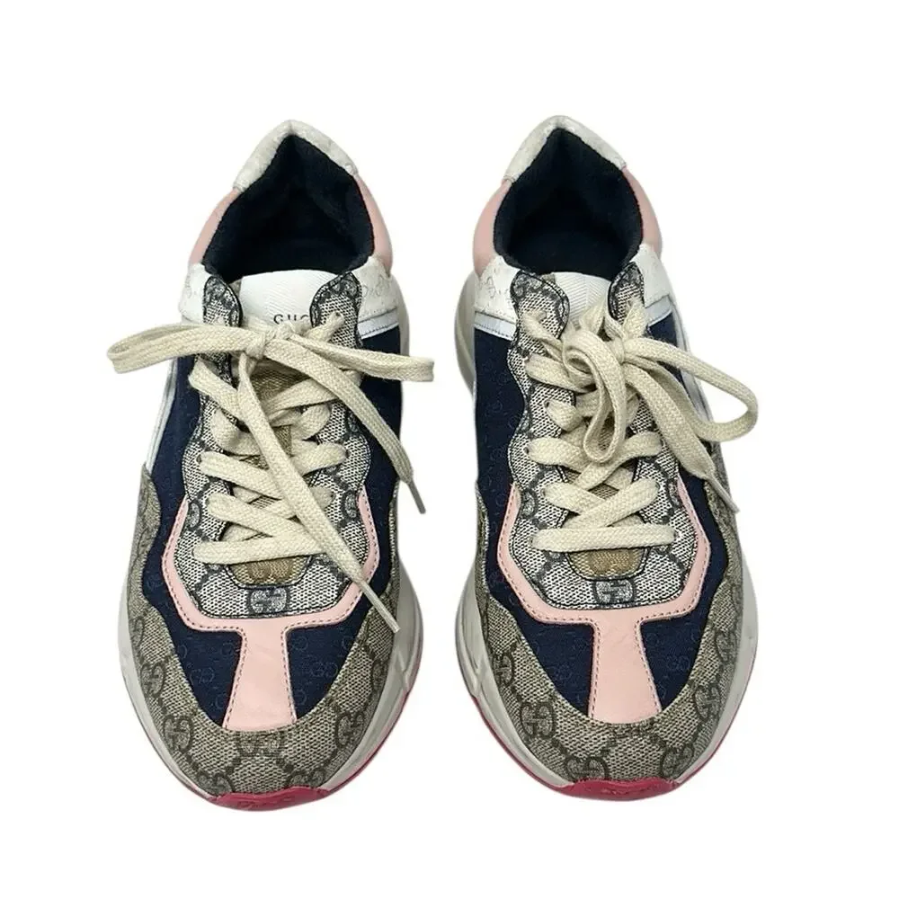 Gucci Rhyton GG Canvas Multi Monogram Low Top Sneakers Runners Size 38.5